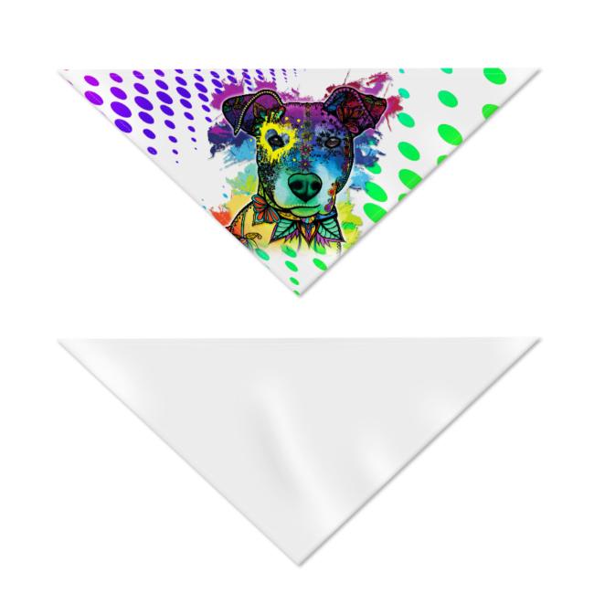 Preview: Hunde-Bandana Chiquito - Popart Hundedesign, 100 % Polyester, 70x30 cm, verstellbar, waschbar